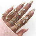 thumbnail image 4 of Mightlink 16Pcs/Set Bohemia Style Women Finger Ring Set Geometric Shape Shining Faux Gem Inlaid Knuckle Rings Jewelry Gift, 4 of 6