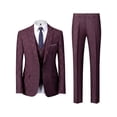 thumbnail image 3 of Beauty-Emily Men's 3-Piece Suit Set – Slim Fit Plaid Blazer, Vest & Pants, Elegant Formal Suit for Business, Wedding & Special Events, 3 of 11