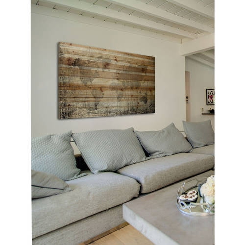 Parvez Taj Mhmp-304-Bdw-36 24" X 36" "Latitude" Art Print On Natural Pine Wood