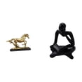 thumbnail image 1 of Figura de caballo,Figura coleccionable de caballo en miniatura,Figura de lector abstracto,Estatua de pensador abstracto,arte,artesanías,decoraciones,Figuras humanas decorativas para, 1 of 8