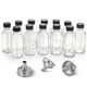 thumbnail image 1 of 12 botellas pequeñas de vidrio transparente de 2 onzas (60 ml) con tapas y 3 embudos de acero inoxidable - Botellas de muestra redondas Boston - Mini botellas de viaje, sin fugas, 1 of 3
