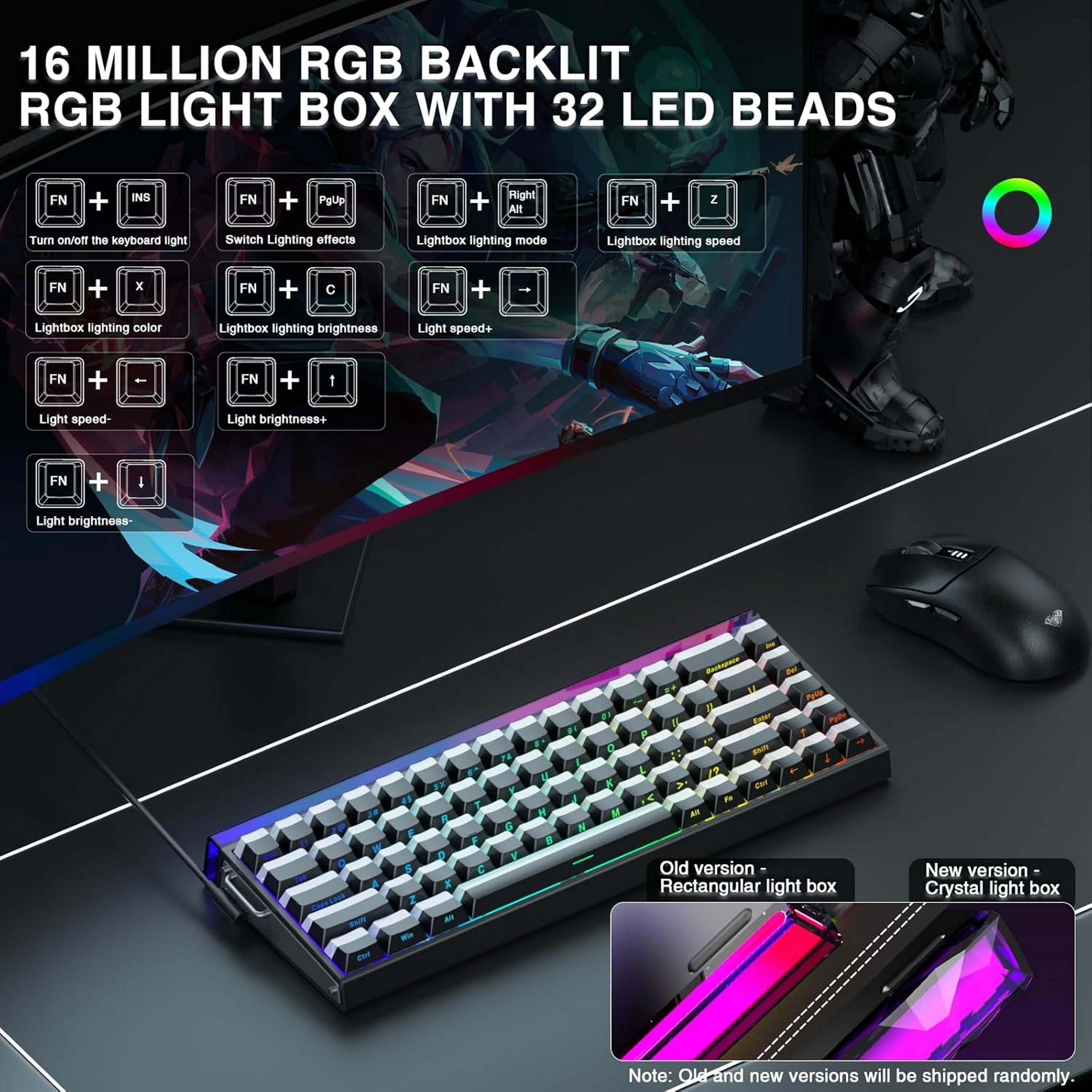 AULA Hero68 HE 60-Key Wired Hall Effect Gaming Keyboard, Magnetic Switch, RGB, Rapid Trigger and Response, Adjustable Actuation