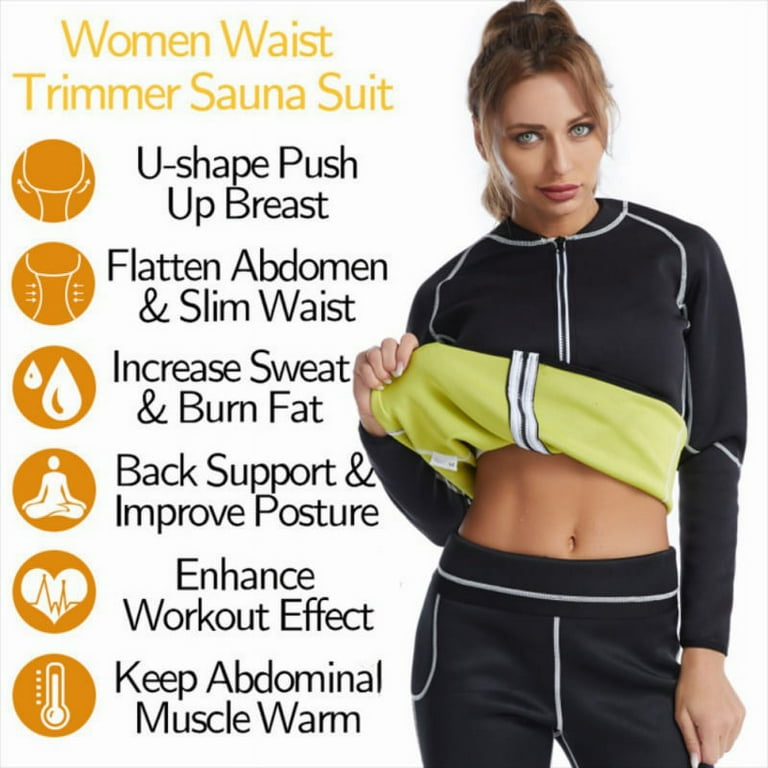 Women Sauna Jacket Slimming Sweat Sauna Suit Sauna Shirt Long