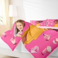 thumbnail image 3 of Castle Fairy Cute Black Girl Twin Bedding 7-Piece,Boba Tea Print Bedding Comforter Set,Pink Yellow,Grey Reversible, 3 of 7