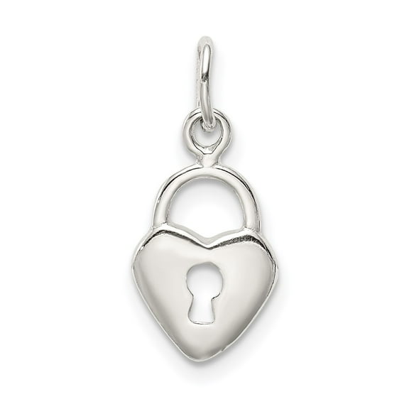 Sterling Silver Polished Heart Lock Charm QC8503