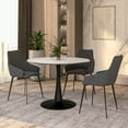 thumbnail image 6 of LeisureMod Round Dining Table Modern 40" MDF Wood Tabletop with Steel Pedestal Base for Kitchen and Living Room Bristol Series in Marbled White, 6 of 10