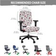 thumbnail image 5 of SCRAWLGOD Rose Red White Set of 4 Breathable Computer Chair Slipcover with Arm Covers Comfortable Gaming Chair Cover Easy to Install Anti-Slip Boss Chair Protector, 5 of 7