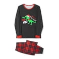thumbnail image 5 of Michellecmm Christmas Family Pajamas Matching Set, Long Sleeve Dinosaur Print T-shirt with Plaid Pants Sleepwear Loungewear, 5 of 9