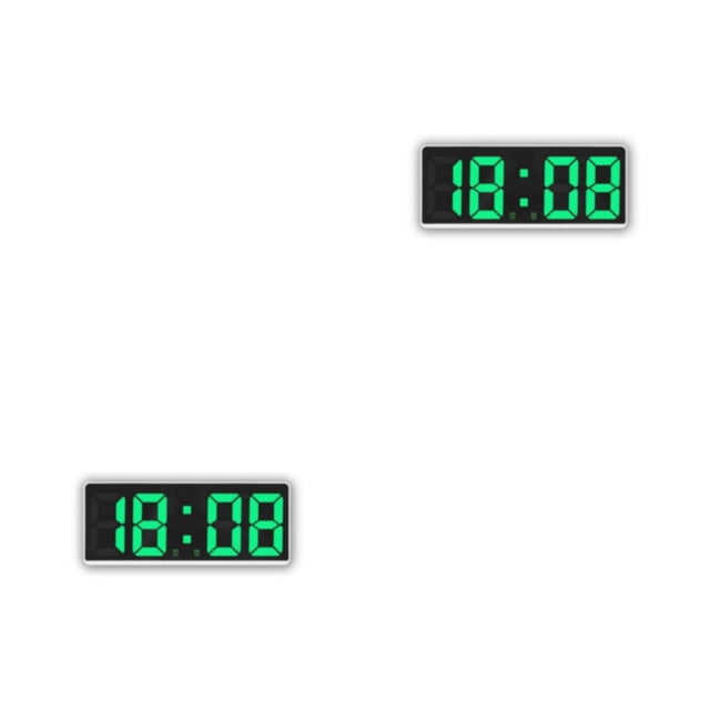 Yuarrent Reloj Digital LED, pantalla de fecha de estilo Simple, función de despertador recargable Rectangular, alarmas, medidor de temperatura Tipo 5 2piezas