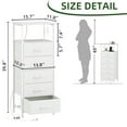 thumbnail image 6 of Eunos White Dresser for Bedroom, 5 Drawer Nightstand with Charging Station, LED and Open Shelf, 6 of 8
