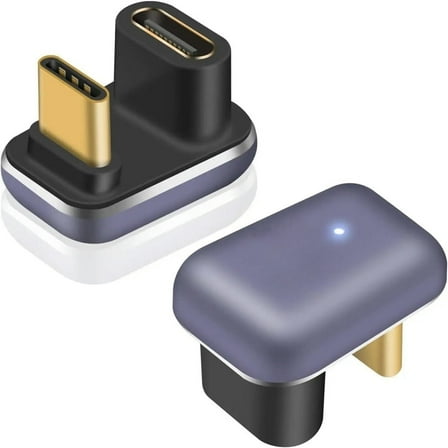FOR 240W, 2Pack U Shape USB C Adapter 40Gbps, USB C 180 Degree Angled USB C Extender Connector Support 8k Video Audio Display for