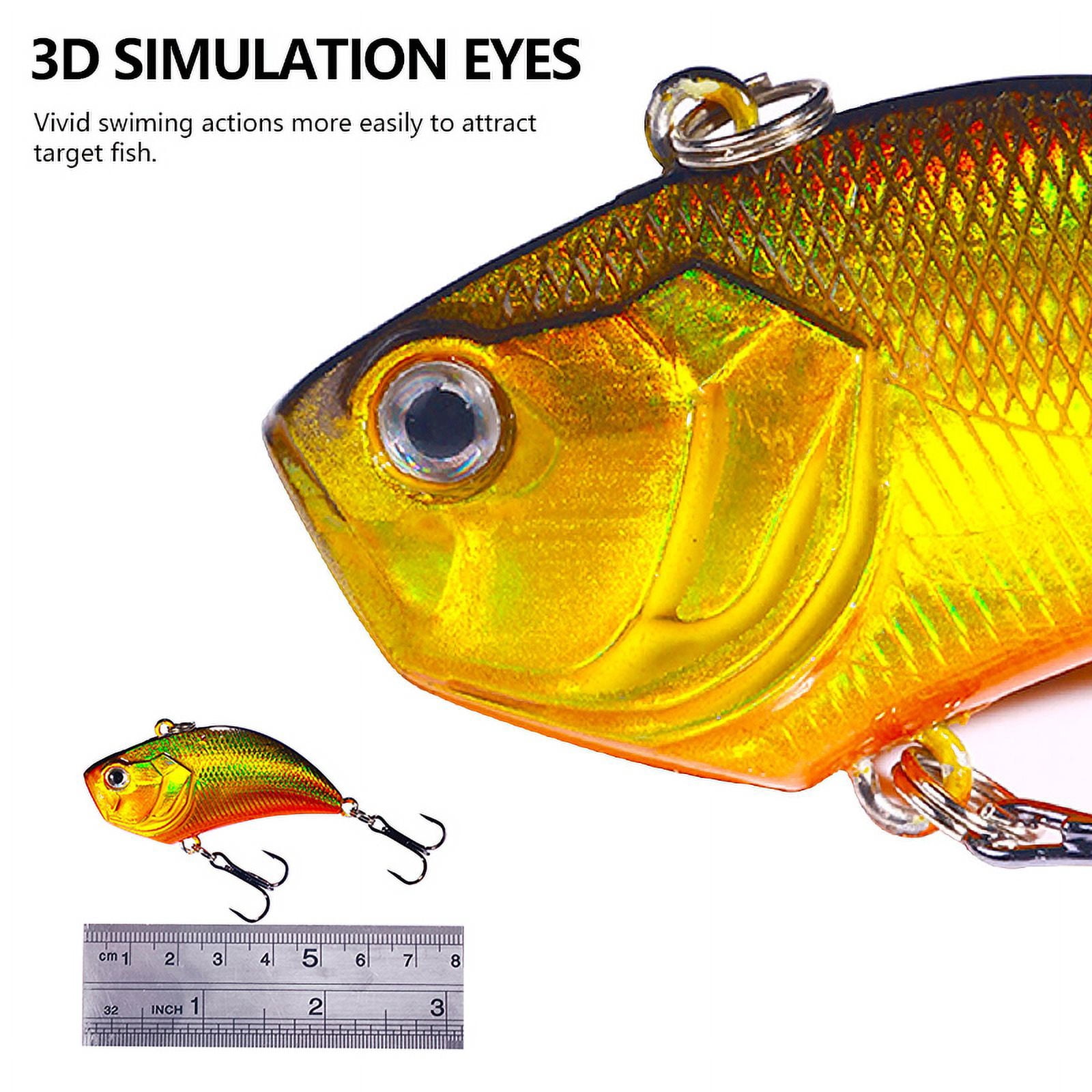HENGJIA Fishing Lures, Lipless Crankbaits Long Casting Distance Sinking Lure Hard Bait Minnow VIB Fishing Lure for Trout Walleye Redfish Freshwater or Saltwater
