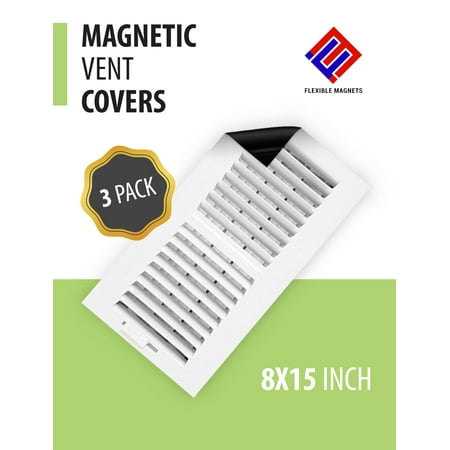 

Magnetic Vent Cover. Looks Like A Register Vent! Perfect for HVAC in RV or Home - 8 x 15 (3 Pack)