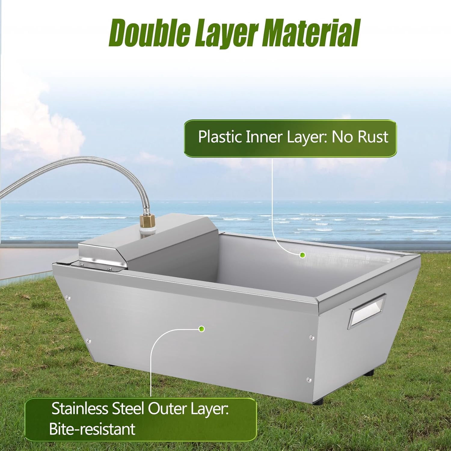 4Gal Automatic Livestock Water Trough for Horse Metal Auto Dog Water Bowl Dispenser for Dogs Large Capacity Self Filling Livestock Waterer Feeder for Dogs Horse Goat Sheep Pet