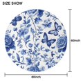 thumbnail image 6 of Blue Roses and Butterflies Pattern Round Tablecloth 60" X 60",Wrinkle Wipeable Table Cloth for Kitchen Dining Room Picnic Patio Party, 6 of 6