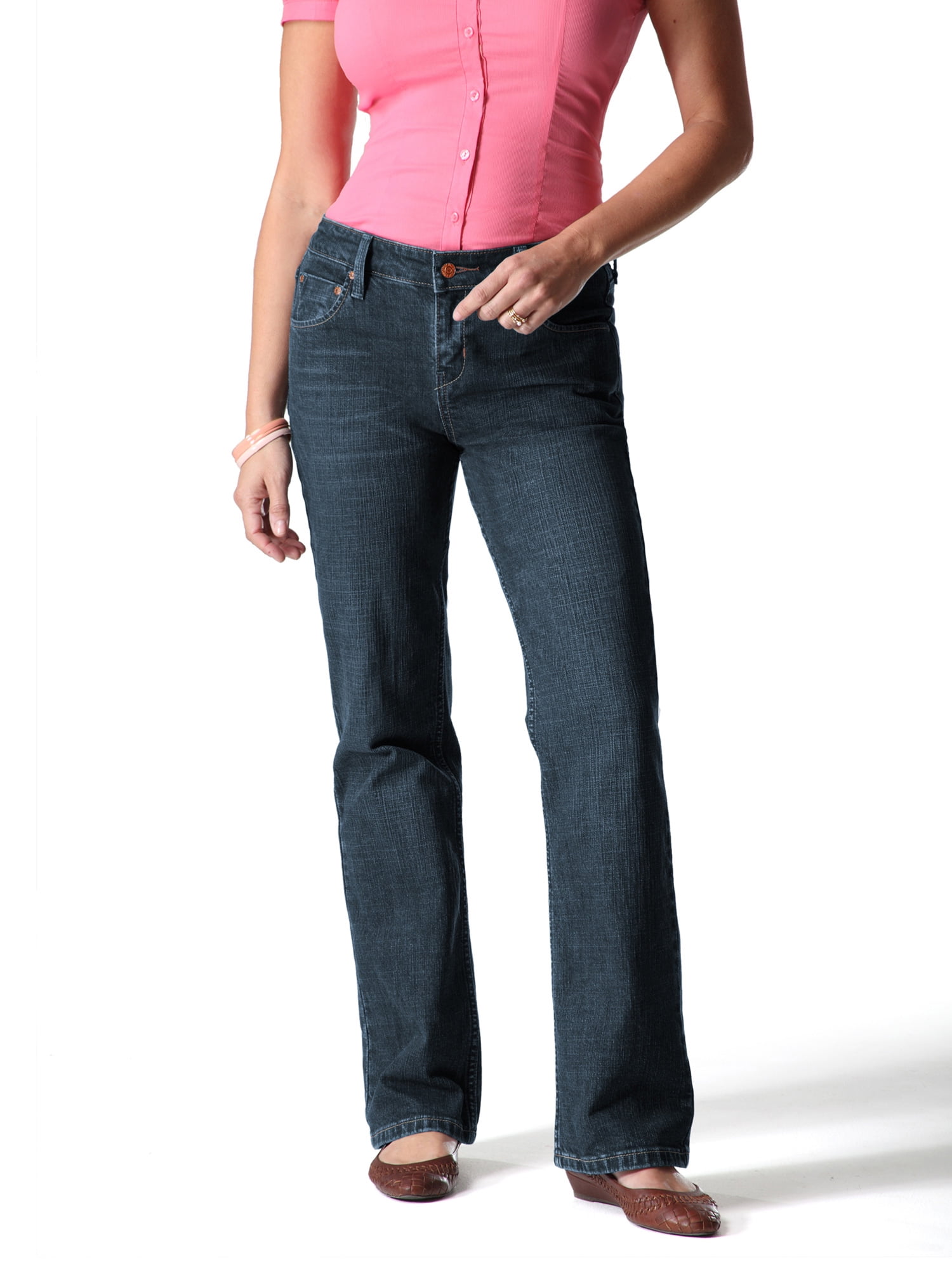 women's totally slimming at waist bootcut jeans