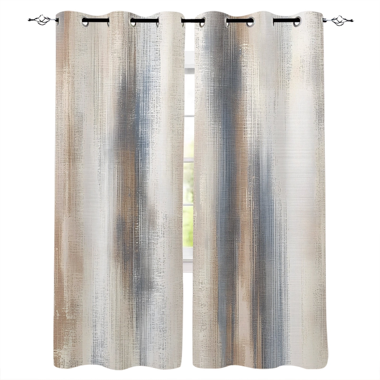 Blackout Curtains for Bedroom,Beige Gray Thermal Insulated Black Out Curtains 39 Inches Long,Abstract Grunge Mottled Neutral Texture Grommet Living Room Darkening Curtain Drapes 27.5"x39" 2 Panels