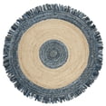 thumbnail image 2 of SAFAVIEH Cape Cod Keeleigh Braided Area Rug, 5' x 5' Round, Ivory/Denim, 2 of 5