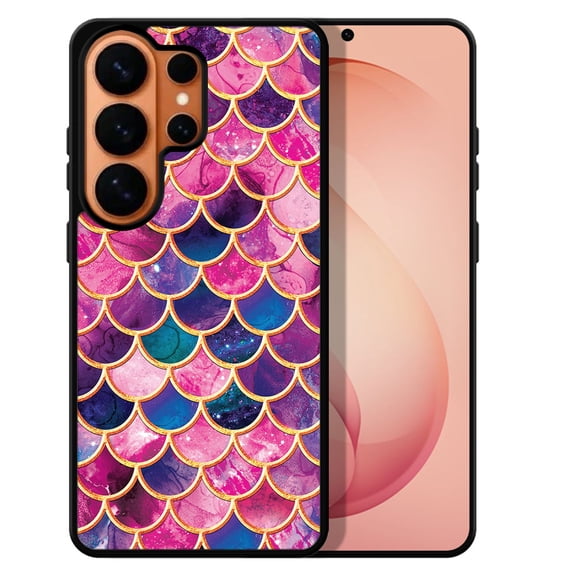 WIRESTER Shockproof Soft Rubber Cover Case for Samsung Galaxy S26 Ultra 6.9" 2026, Pink Mermaid Scales