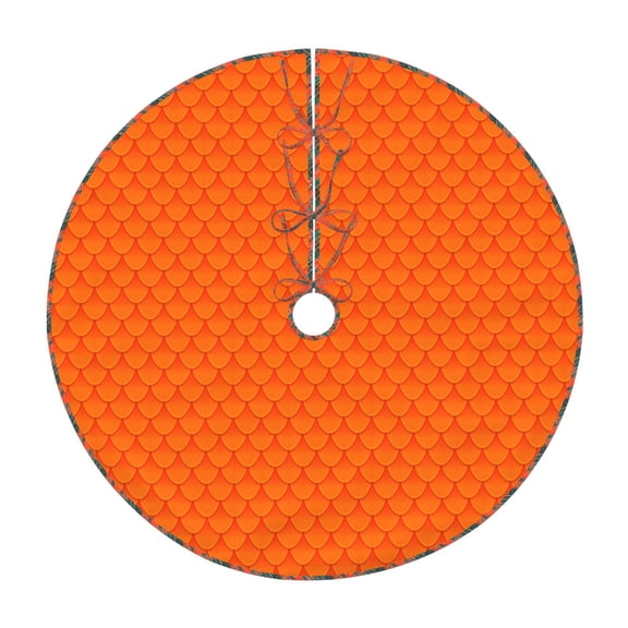 Teaboi Orange Scales for Christmas Tree Skirt, Christmas Tree Decoration Tree Skirt - Strap/Velcro Style, Home Holiday Decorations, Suitable for Christmas, Halloween-30"