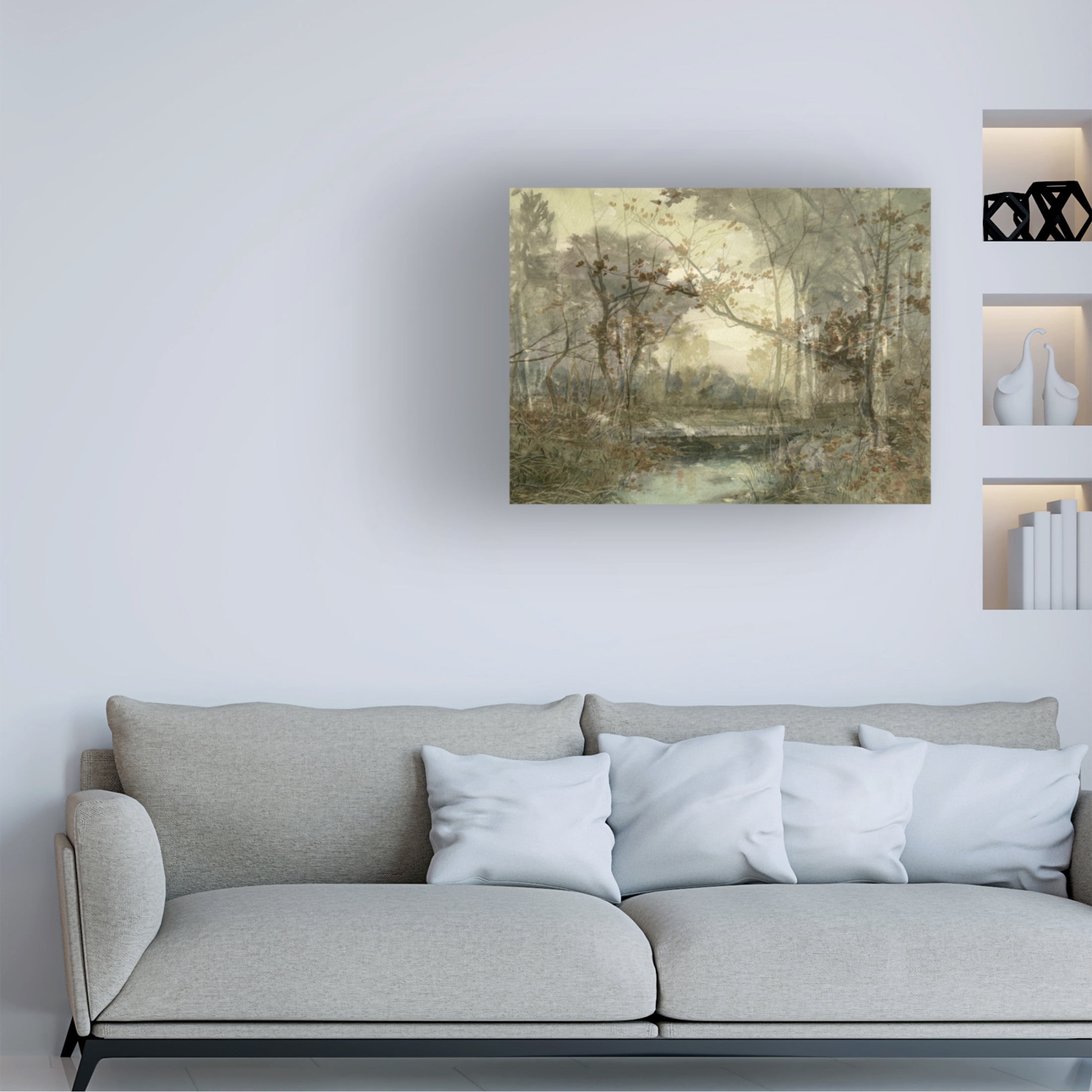 Canvas Wall Art - Stellar Design Studio 'Sunset Pond III' Wall Art for Living Room, Bedroom, or Office Décor by Trademark Fine Art - 47 x 35 Inches