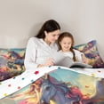 thumbnail image 5 of Manfei 3D Magic Unicorn Queen Comforter Set,Colorful Butterflies Bedding Sets,Dreamy Angel Wings Bedding Comforter Set For Girl,Microfiber Bedroom Decor Reversible,3 Pieces, 5 of 8