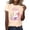 Beige, variant on Easter Womens Workout Tops Cute Bunny Graphic Print Short Sleeve Crew Neck Y2K Tops,Pink,XL