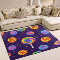 Yayeee Area Rugs for Living Room 5.2'x4' Non Slip Washable Bedroom Floor Carpet, Candy Carnival