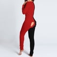 thumbnail image 2 of Plebaso Womens Long Sleeve Pajama Jumpsuit Patchword Romper Ladies Casual Long Home Pants, 2 of 7