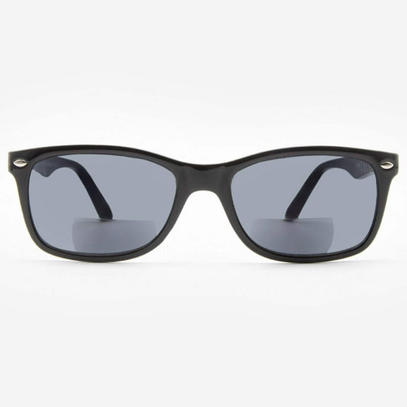 Bifocal Sunglasses for Men and Women - Reader Sunglasses - Retro Reading Sun Glasses with Built In Readers - Prato by VITENZI in Black 1.50