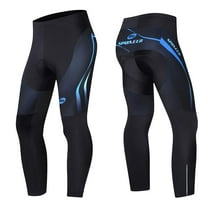 Bicycle Pants for Men Padded Biking Long Pants Road Cycling Leggings Blue 3XL