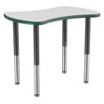 thumbnail image 1 of ECR4Kids Collaborative Bowtie Premium Thermo-Fused Adjustable Activity Table Grey/Green/Black - Super Leg, 1 of 8