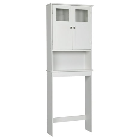 Lowestbest Bathroom Cabinets Over the Toilet, Bathroom Cabinet, Double Doors Storage Cabinet for Kitchen, Frame for Bedroom, Living Room, Closet, Entryway, Hallway, White