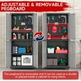 thumbnail image 6 of Bestoo Metal Storage Cabinet with Wheels, Steel Garage Storage Cabinet with Lock Door and Adjustable Shelves, Tall Tool Storage Cabinet for Home Office, Garage, Pantry (Black+Gray), 6 of 8
