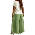 thumbnail image 4 of Womens Sweatpants Elastic Waist Solid Loose Long Daily Elegant Casual Wide Leg Sweatpants Women Light Green Xl, 4 of 6