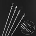thumbnail image 5 of 3 Inch (Pack of 5) Extra-Long Thick Hand Sewing Needles with Large Eye Holes, Sharp Tips, Fine Gauge for Heavy-Duty Fabric, Quilting, Mending, Handcrafts for Home & DIY Enthusiasts, 5 of 5