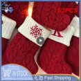 thumbnail image 2 of 1/2PCS Christmas Socks Letter Snowflake Pattern Knitting Christmas Stocking  Gift Bag Christmas Decorations for Home 2022, 2 of 5