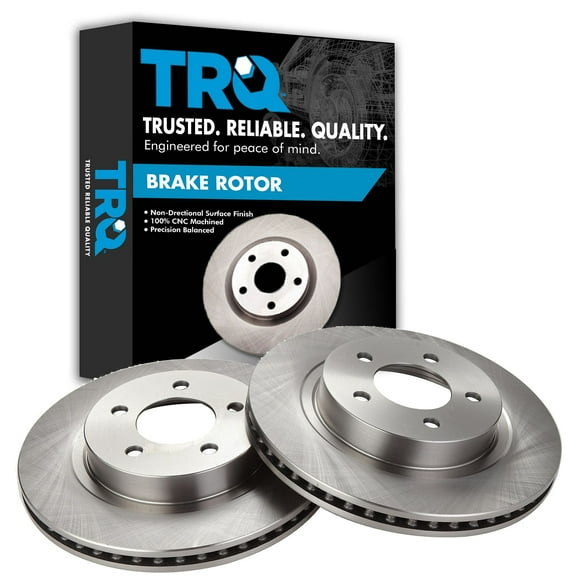 TRQ Front Brake Rotors Set Vented Fits Select 1999-2004 Chrysler 300M 1998-2004 Concorde 1999-2001 LHS Dodge Intrepid