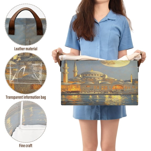 BZSMCE Collapsible Fabric Cube Storage Bins The Castle by Night Design Pattern Storage Box
