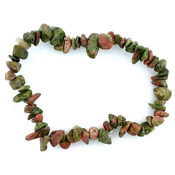 UNAKITE CHIP GEMSTONE GEM STONE BEADS STRETCH BRACELET SB27