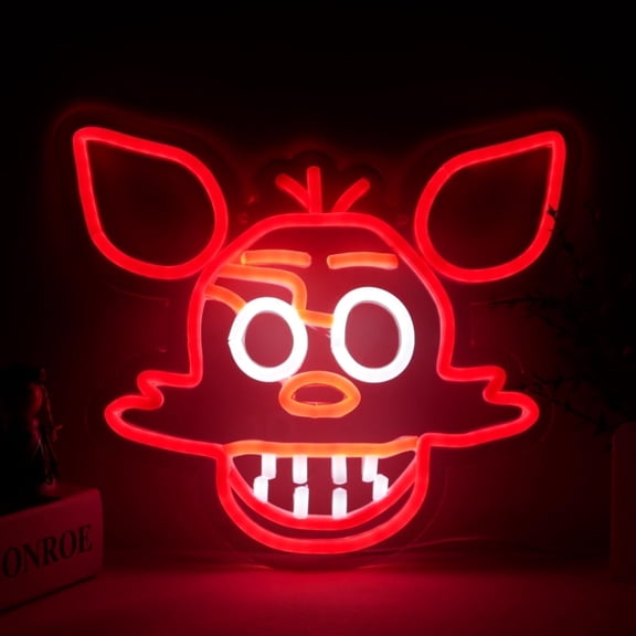 JFLLamp LED Neon Sign Fox Head Shape Red Light USB Battery Powered Acrylic Wall Decor for Bedroom Game Room Display