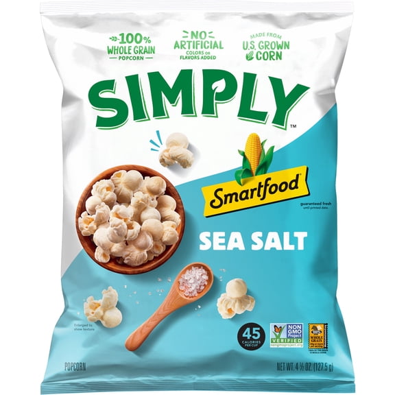 Simply Smartfood Sea Salt Popcorn, 4.5 oz