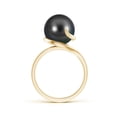 thumbnail image 2 of ANGARA Tahitian Cultured Pearl Ring with Spiral Metal Loop in 14K Yellow Gold for Women | June Birthstone, Birthday, Anniversary, Jewelry Gift for Women | Pearl Ring, 2 of 5