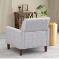 thumbnail image 3 of IULULU Accent Sofa Chair, Linen Fabric Upholstered Mid-Century Modern Single Armchair with Armrest & Backrest Soft Comfy for Living Room, Bedroom Reading, Light Grey, 3 of 15