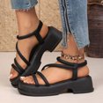 thumbnail image 2 of YOUYEDIAN Strappy Sandals for Women Summer Fashion Stretch Strap Versatile Open Toe Comfy Platform Block Heel Flats Casual Breathable Slip On Outdoor Beach Sandals, 2 of 5