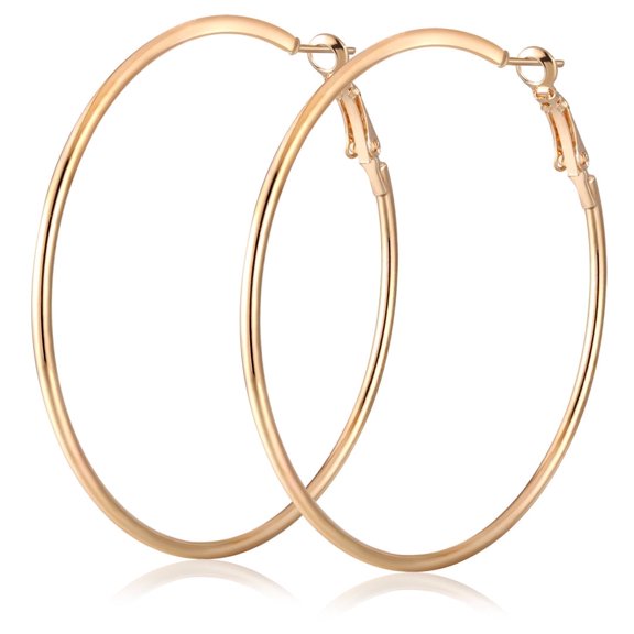 Designice Hoop Earrings for Women,Bold and Stylish Gold Earrings,Eye-Catching 70mm Hoop Earrings