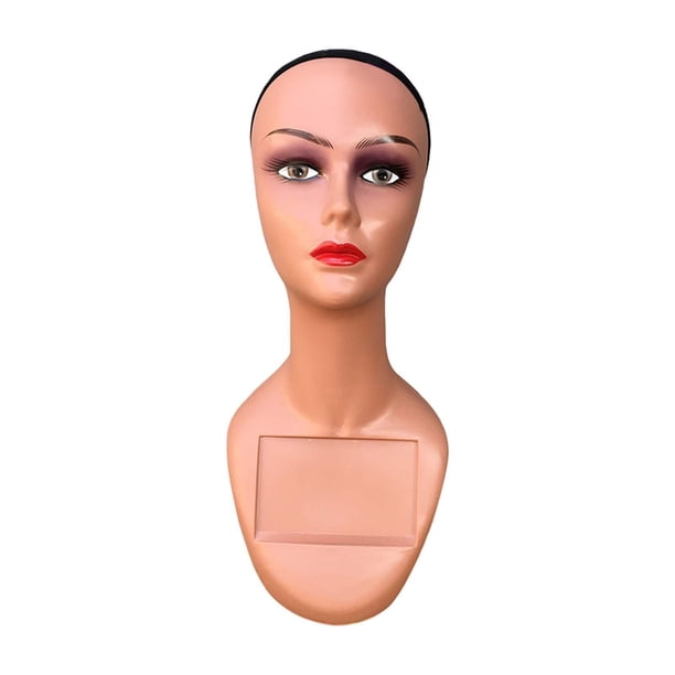 Cabeza de maniquí de material PP, soporte para pelucas, sombreros y bufandas, con base resistente. Estilo A