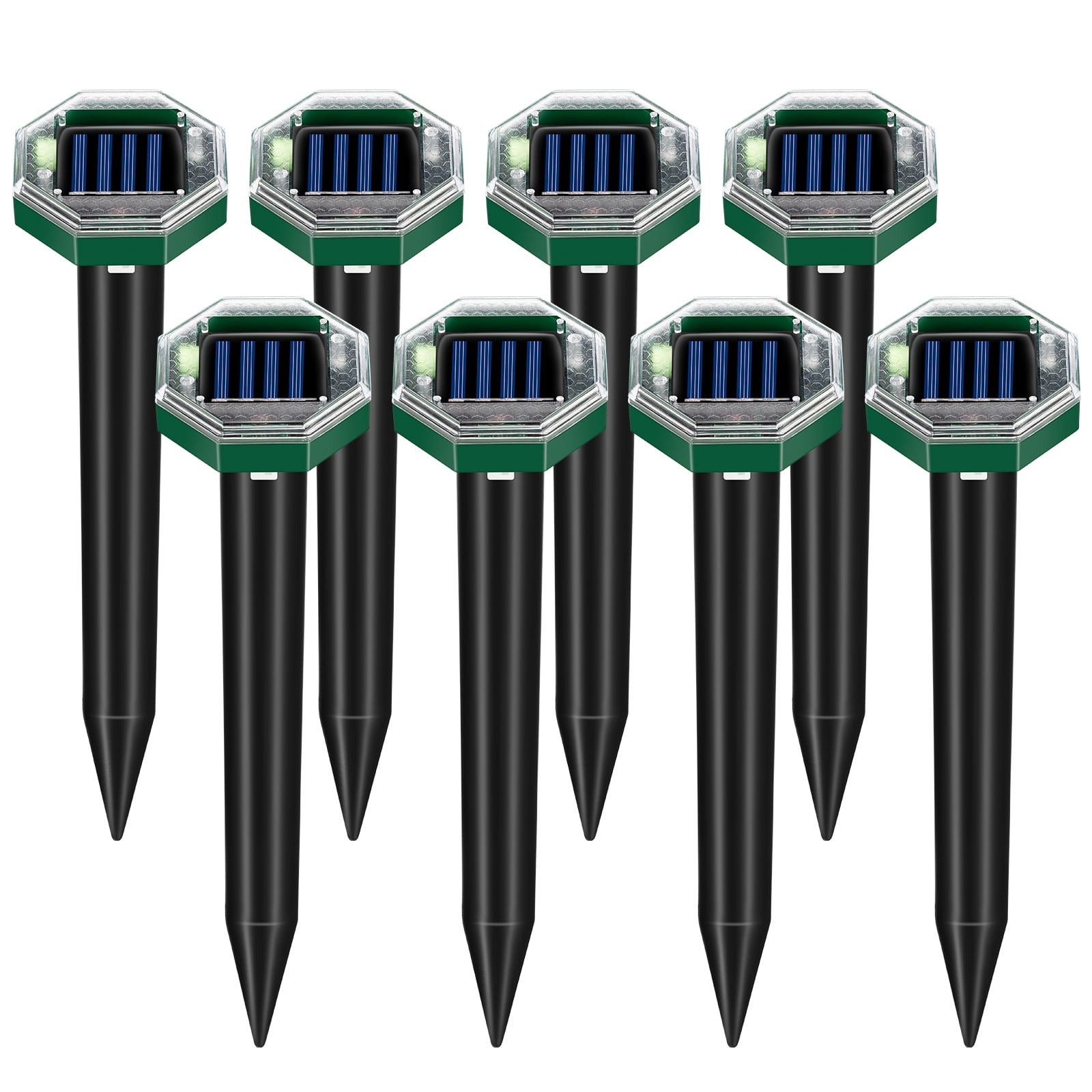 G·PEH Mole Repellent,8 Pack Solar Powered Outdoor,Gopher Repellent Ultrasonic Mole Repellent Stakes Waterproof Sonic Mole Spikes for Garden Yard Home Use,Get Rid of Moles Groundhog Snake Repellent