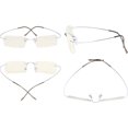 thumbnail image 3 of Eyekepper Blue Light Filter Reading Glasses Women Men - UV Protection Titanium Rimless Computer Readers - Silver +1.25, 3 of 6