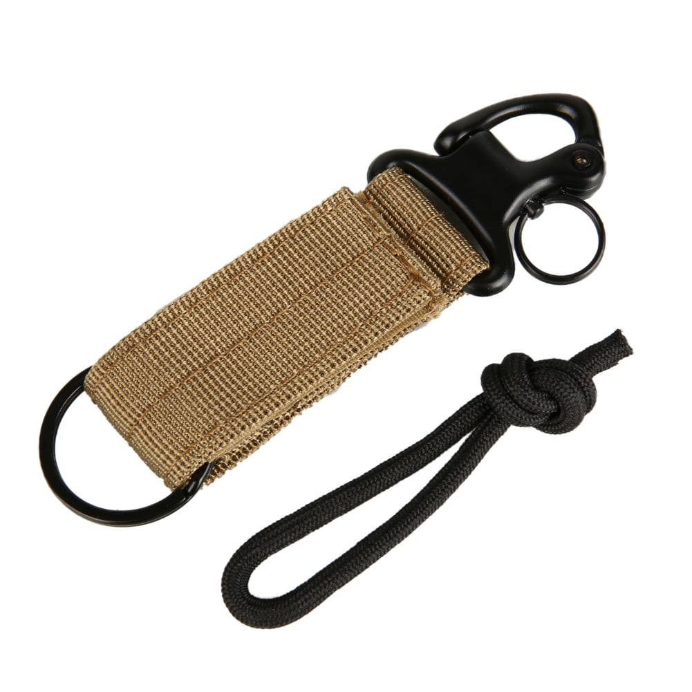 Tactical Nylon Belt Hanging Clip Carabiner Hook & Loop Key Holder Key Chain hrse 
